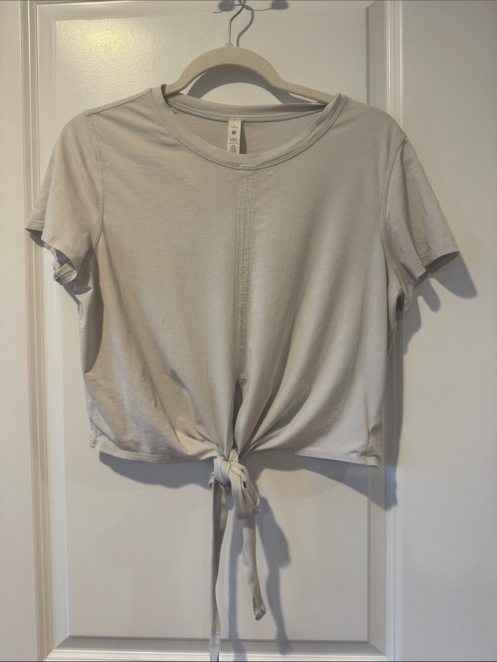 lululemon athletica Light Gray Tie-Front Crop Top